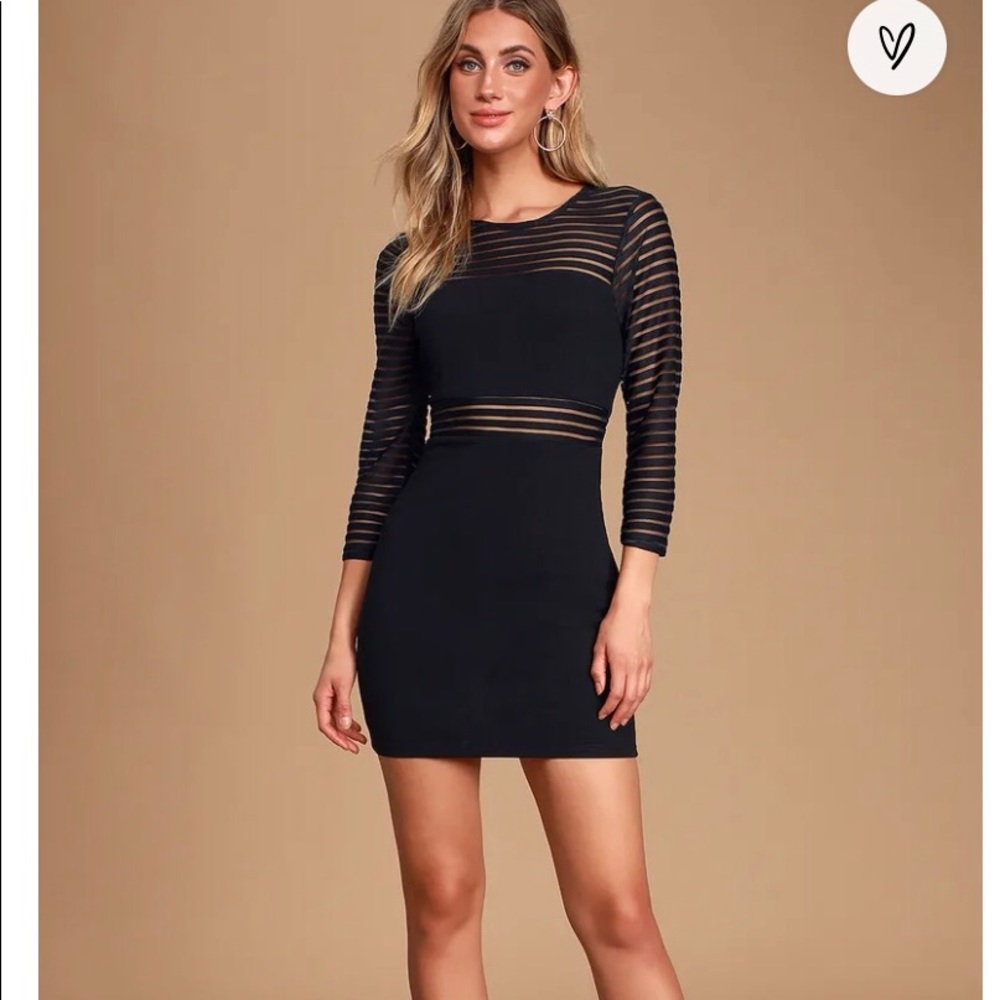Lulus Perfect Mesh Black Bodycon Dress